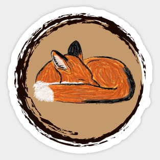 Artwork showing a Sleeping Red Fox II Sticker